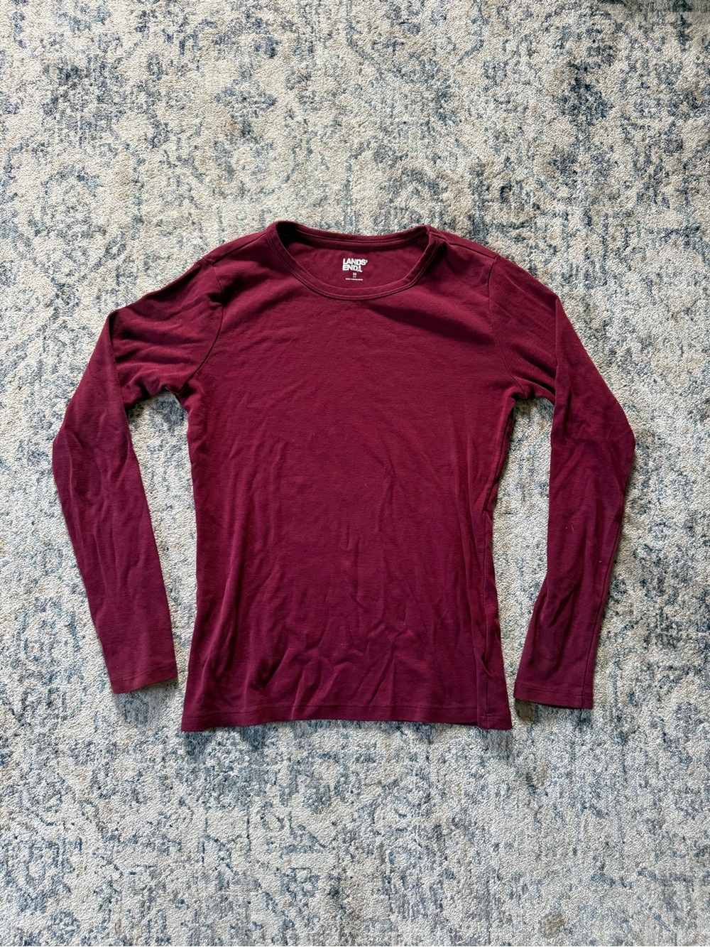 Lands' End Burgundy Long Sleeve Top